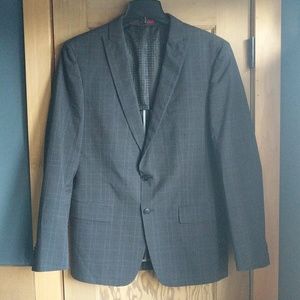 Grey / Navy Plaid Mens Blazer sz42
